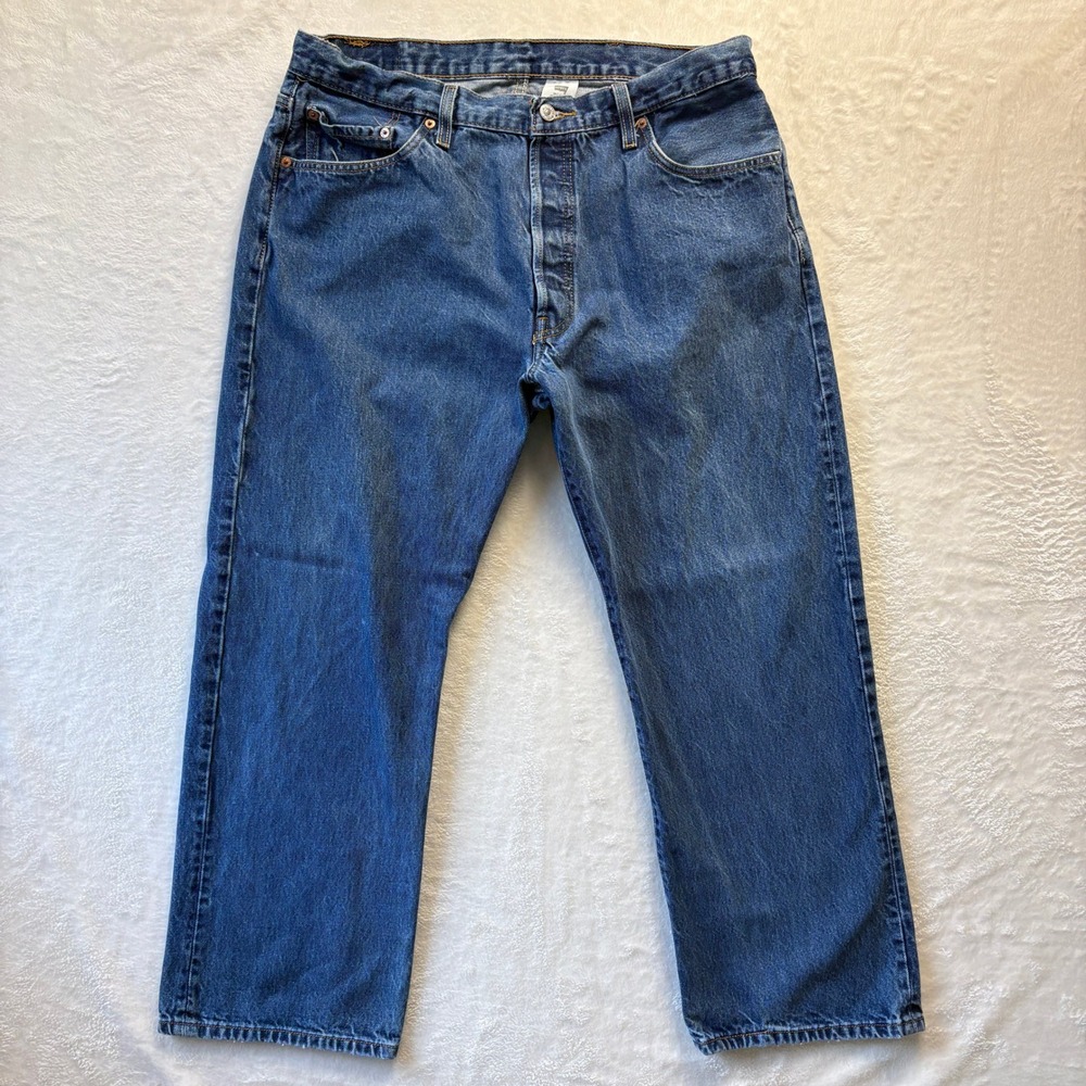 Levis 501 Jeans Mens W40 L29 Button Fly‎ Blue Denim Straight Leg (36x28)